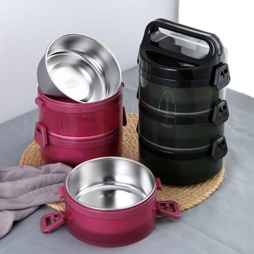 Large Capacity Stainless Steel Lunch Box Leak-Proof 1-3 Layer Thermal Bento Box Food Container Lunchbox