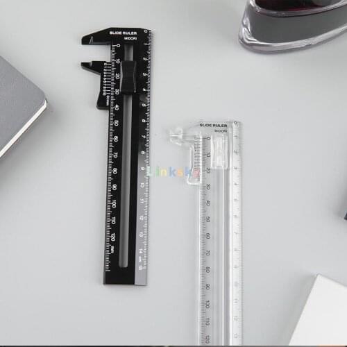 Midori CL Slide Ruler Black and transparent,Thickness measurable slide ruler , stationary for students children, school supplies