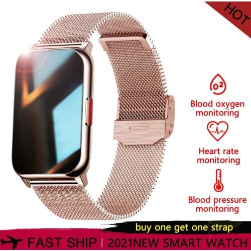 Mens and womens smart watch, 2021 inch full touch screen wristband, waterproof IP67, pedometer, heart rate control, Xiaomi