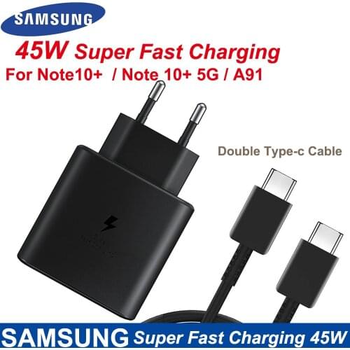 SAMSUNG Original 45W USB-C Super Adaptive Fast Charge Charger EP-TA845 For Samsung GALAXY Note 10 Plus Note10Plus 5G A91 Note10