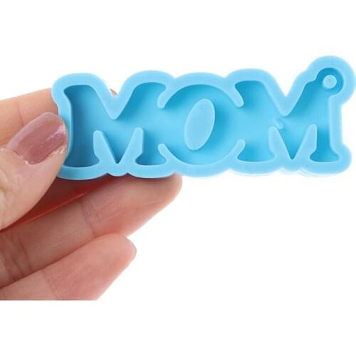 DAD Mom Letters Keychain Mold Epoxy Resin Silicone Mould Craft DIY Necklace Charms Making Jewelry Pendant Clay Moulds