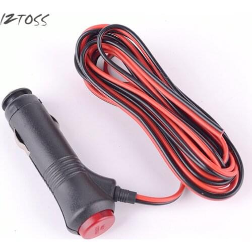 IZTOSS Car Lighter Converter 3M Power Cord Motorcycle 12V 24V Socket Switch Light 60W Cigarette Lighter Plug