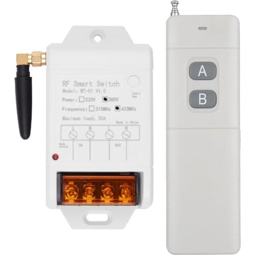 AC 110 V 220 V 30A Relay Long Distance Remote Control Switch Receiver Transmitter For Water Pump LED Light Garage Door