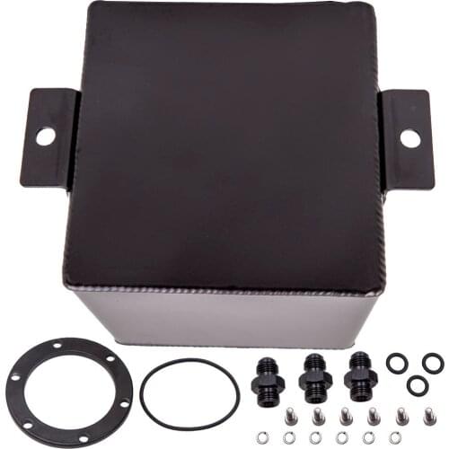 2L Billet High Flow Swirl 6AN Car Fuel Surge Pot Tank fit for 044 External Fuel