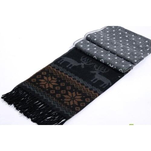 Christmas scarf female winter knitting warm wild faux wool scarf Japanese shawl couple Christmas deer gift scarf