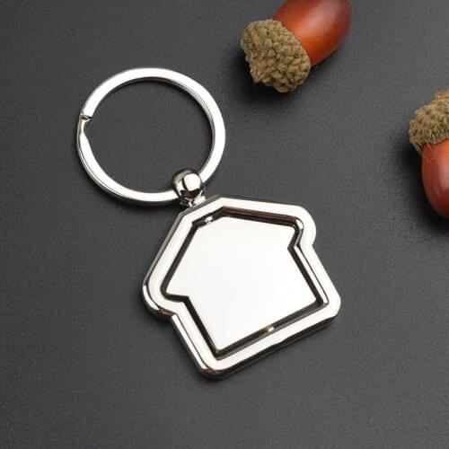 Cute 360-Degree-Rotating House-home Keychain Key Ring Spin House Keychains Gifts Events Hanging Ornament Wholesale