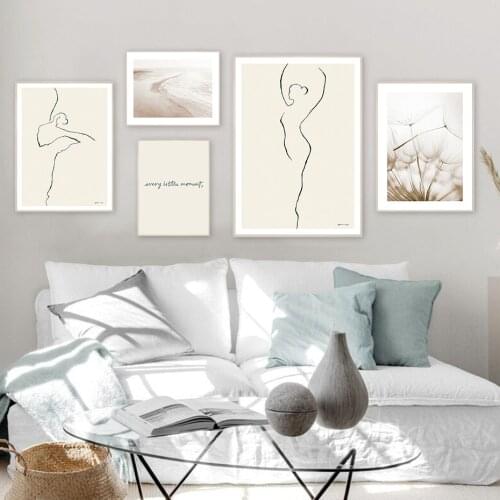 Nordic Small Fresh Living Room Bedroom Background Wall Art Poster Sea View Decor Canvas Painting Art Home Decoration Picture