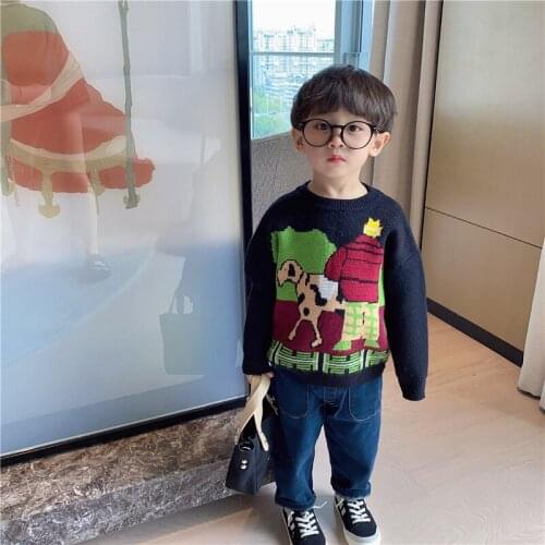 2-7 Years Baby Boys Sweaters Fashion Causal Kids Christmas Sweater 2020 Winter Thicken Warm Pullover Knitted Sweater for Boy New