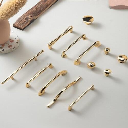 European Bright Gold Drawer Knobs Affordable Luxury Cabinet Pulls Cupboard Door Handle Cabinet Handles for Furniture Hardwar