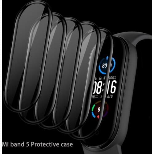 BOORUI 3D mi band 5 screen protector transparent black mi band 4 screen protector HD full protective case for xiaomi mi band 5 4