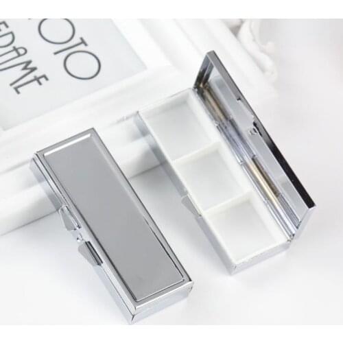 100PCS Pill box Silver Blank Rectangle Metal Pill Container Storage Organizer Boxes SN956