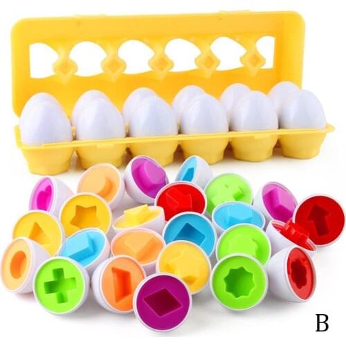 12pcs Smart Egg Match Game Digital Color Shape Cognition Training Toy Baby Montessori Early Learning Educationl Toy