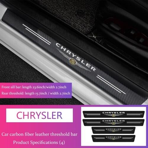 For Chrysler 300c 300 200 200c Pacifica CS RU Sebring ST JS FR JR 4Pcs Carbon Fiber Car Door Sill Scuff Anti Scratch Sticker