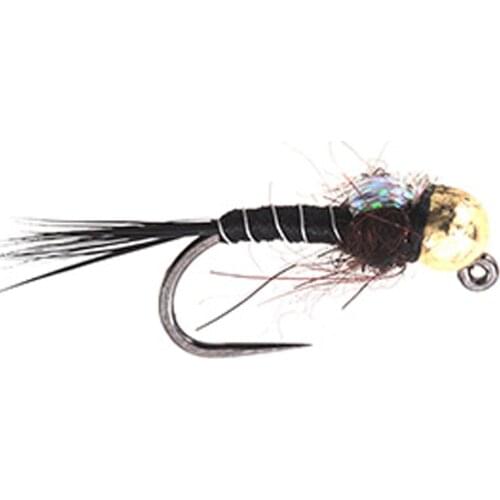 6pcs AventikTungsten Jig Black Nymph Flies Dry Trout Flies Choice Of Sizes Fish Flies