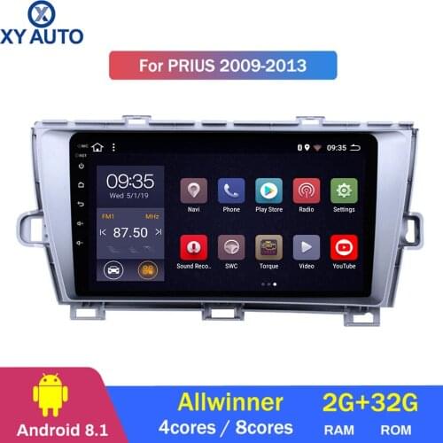 9 inch 2.5D IPS HD multi-touch screen Android8.1 2G RAM 32G ROM NAVI with BlueTooth USB WIFI SWC for Toyota Prius 2009-2013