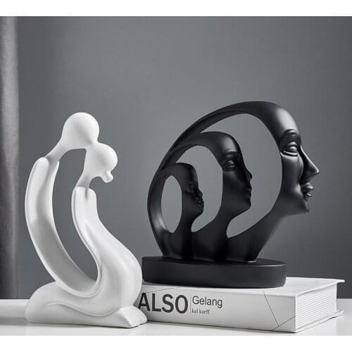 Abstract Crafts Human Face Figures Statues Sculptures Home Living Room Table Decoration Office Desk Accessories Gifts for Friend