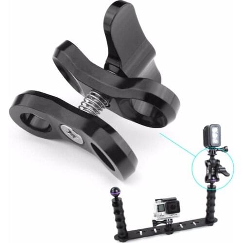 GloryStar CNC Camera Accessory Diving Lights Ball Butterfly Clip Arm Clamp Mount Aluminum For Gopro 345678 Xiaoyi Gitup Camera