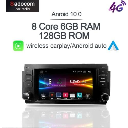 Carplay DSP 2 din Android 10.0 6GB RAM 128GB Car DVD Player GPS autoradio For Jeep Sebring Cherokee Compass Wrangler Commander