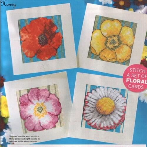 CD424 Cross Stitch Kit Package Greeting Cards Needlework Counted Cross-Stitching Kits Christmas Mothers Fathers Day Birthday