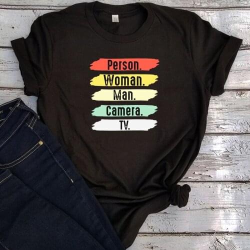 Person Woman Man Camera TV Shirt Graphic Tees Trump 2020 Clothes Plus Women Vintage Funny Trump Shirt 90s Thanksgiving