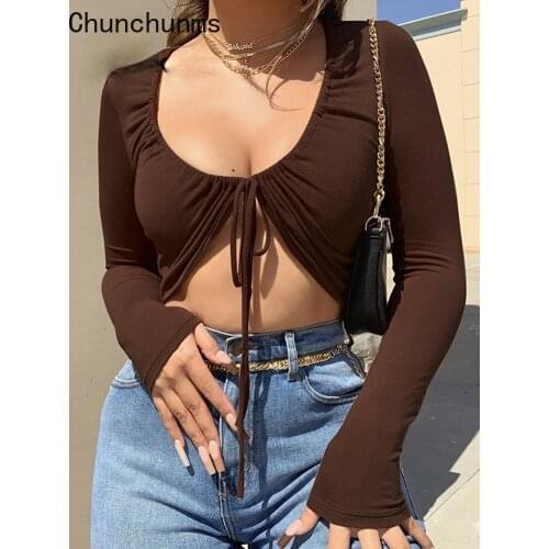 Женские однотонные футболки CHUNCHUNMS China At AliExpress