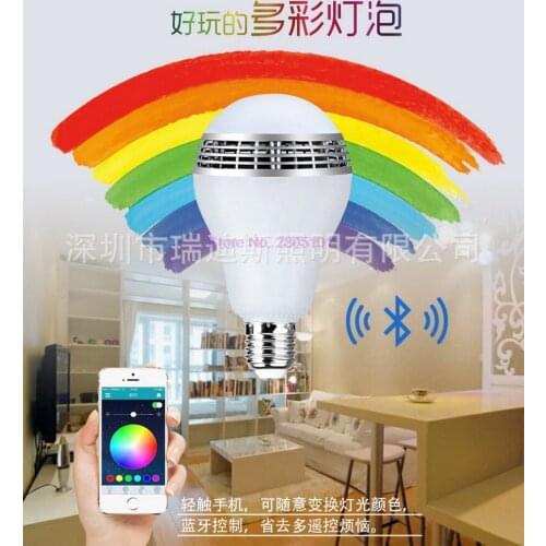By dhl 20pcs Smart LED Light Wireless Bluetooth Speaker 110V - 240V E27 5W Audio Loudspeaker for Android ISO iPhone iPad