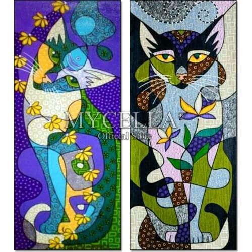 Home Decor Diamond Embroidery DIY 5D Diamond Painting Cartoon Cat Flowers Diamond Cross Stitch Rhinestone Mosaic Full Rhinestone