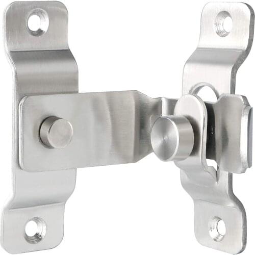 Security door stainless steel 90 degree door buckle sliding lock right angle locking pin for latching door bolt
