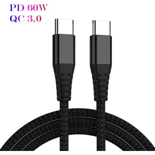 For Samsung S10 S9 S8 Note 9 Huawei Mate 20 usb type c to type c cable for macbook xiaomi Mi9 Pro PD 60W QC3.0 4.0 Charger Cable