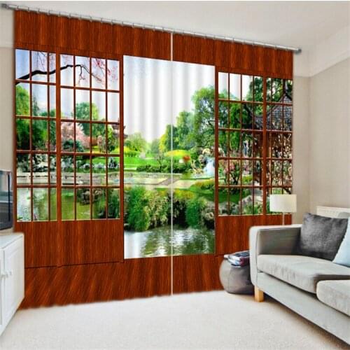Like wooden Luxury Blackout 3D Curtains For Living room Bedding room Office Drapes Cotinas para salaLike wooden Luxury Blackout