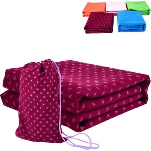 183*63cm Outdoor Non Slip Yoga Blanket Exercise Mat Towel Sweat Absorbing Pilates Fitness Cover Cloth with Storage Bag