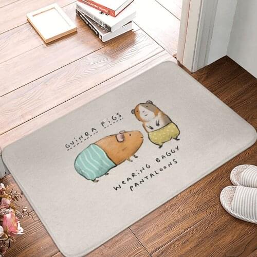 Guinea Pigs Wearing Baggy Doormat Carpet Mat Rug Polyester Non-Slip Floor Decor Bath Bathroom Kitchen Living Room 40*60