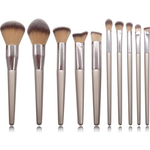 Champagne makeup brushes set for cosmetic foundation powder blush eyeshadow blending make up brush beauty tool
