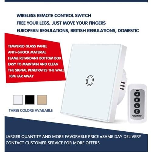 EU/UK Standard Crystal Tempered Glass Wall Panel Light Touch Switch LED Indicator Sensor Button Circuit Breaker 1/2/3Gang 220V