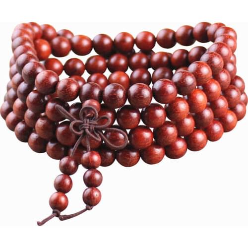 BRO549 Natural African Red Sandalwood Bracelets 6mm 8mm Buddhist 108PCS Prayer Beads Meditation Mala