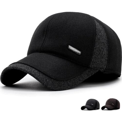 2019 new fashion hat winter middle-aged warm baseball cap men casual winter earmuffs caps sports mens hats