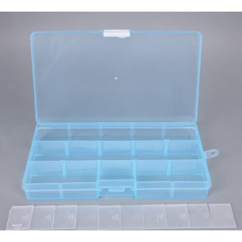 15 Grids Plastic Adjustable Jewelry Organizer Box Storage Container Case Home Organizer Earring Jewelry Container