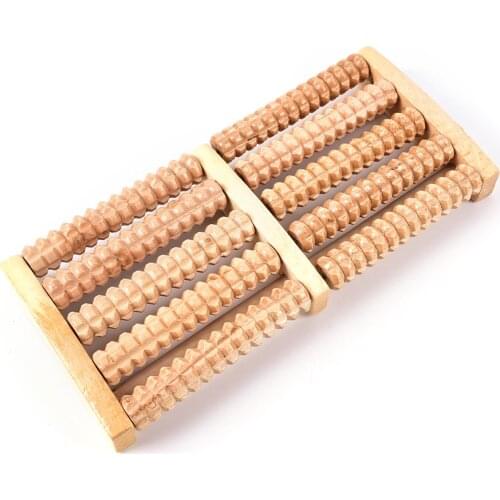 Protable High Quality Wooden Roller Reflexology Foot Massager Stress Relief Health Therapy Relax Massage Tools For Foot