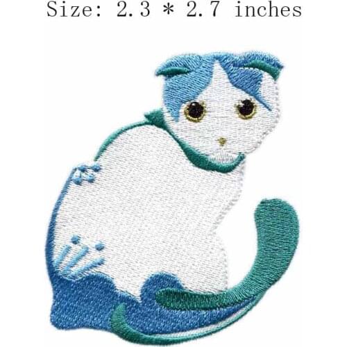 Arctic fox 2.3"wide embroidery patch for iron on/small patch for clothes/elfin