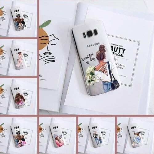 Baby Women Mom Back Cover For Samsung Galaxy Note 4 5 8 9 Soft Phone Case Silicone For Samsung Galaxy S8 S9 Plus S5 S6 S7 Edge