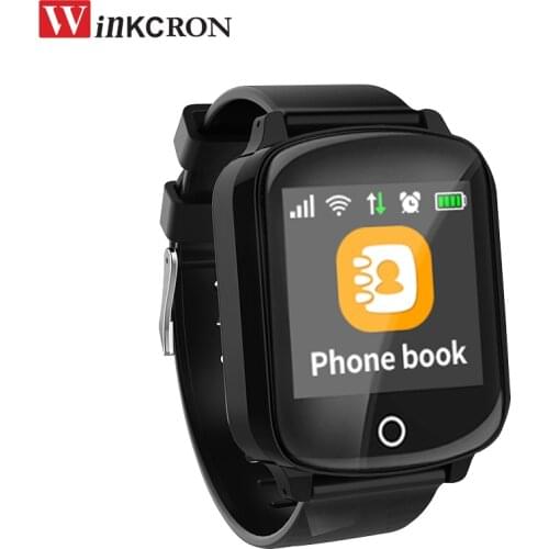 Elderly Smart Watch D200 IP68 Waterproof GPS+LBS+Wifi Location Track Anti-lost Smartwatch Heart Rate Monitor Fall-down Alarm