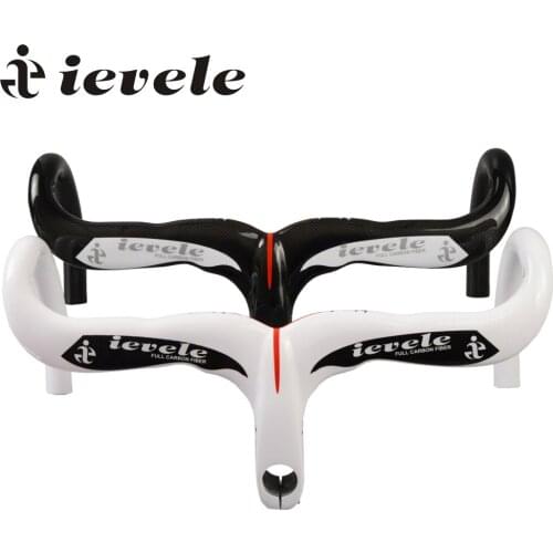 Ievele Full Carbon Fiber Road Bicycle Integrated Handlebar with 28.6mm stem Carbon Road Handlebar Integral handle