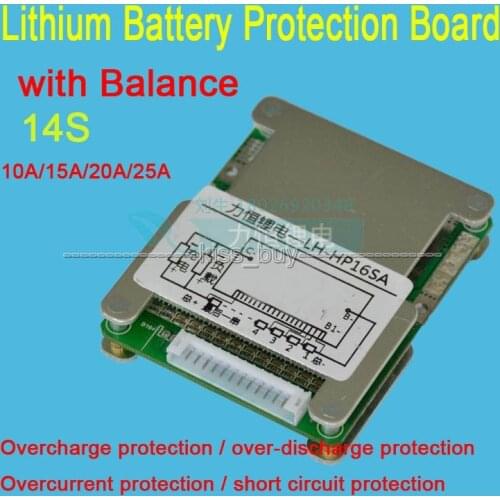 14S cells 48V 20A 18650 Li-ion Lithium Battery Charger Protection Board BMS PCM Balance for electric bicycle BIKE