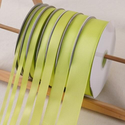 Yellow Green Grosgrain Ribbon 100Yards/91Meters Wedding Christmas Webbing Baking Gift Box Flowers Package Hand DIY Bow Material