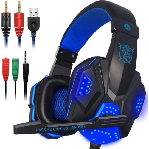 10 PCS Stereo Gaming Headset for Xbox one PS4 PC Surround Sound Over-Ear Headphones with Mic Noise Cancelling LED Lights