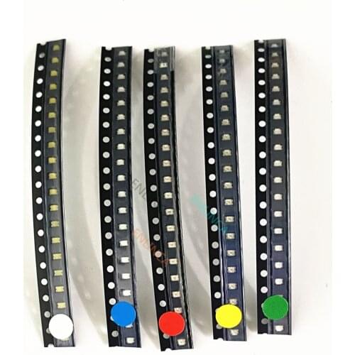 100pcs 5colors x 20pcs 5050 5730 1210 1206 0805 0603 LED Diode Assortment SMD LED Diode Kit white red blue yellow green