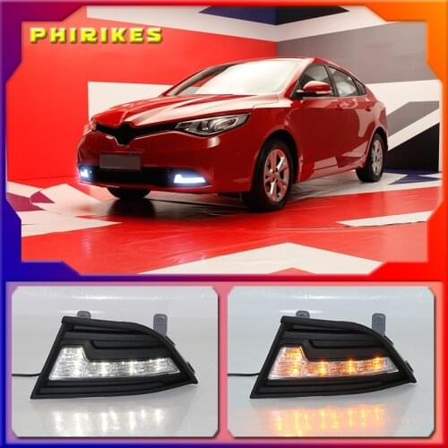 2pcs For MG GT 2014 2015 with yellow turn signals top quality LED drl daytime running light