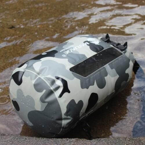 20L MARJAQE Backpack Window Waterproof Bag Drift Beach Outdoor Stream Swim Storage Pocket 0.52mm PVC Mesh Cloth Rafting Travel