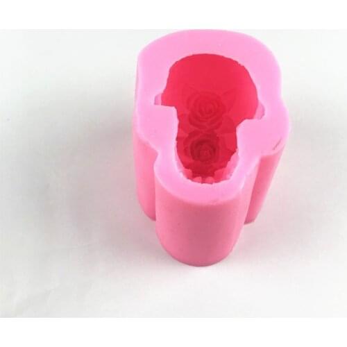 3D Rose Skull Head Epoxy Resin Mold Home Ornaments Decoration Silicone Mould DIY Crafts Plaster Jewelry Casting Mold T21F