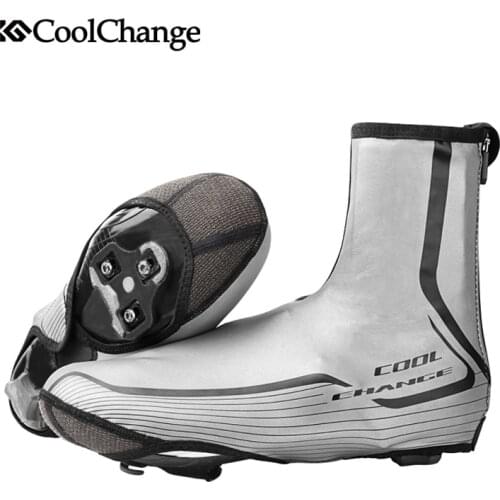 CoolChange Bicycle Shoe Cover Waterproof Reflective Sports Cycling Overshoes Windproof Thermal MTB Bike Shoe Cover Accessories